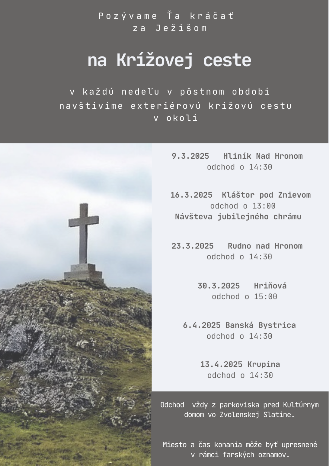 Krížové cesty v pôstnom období